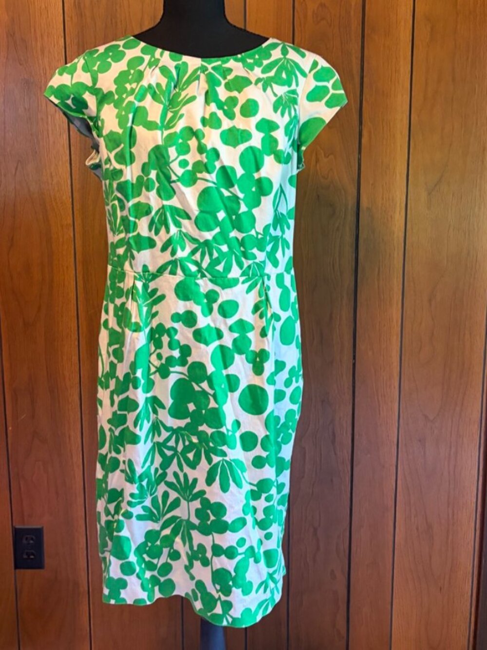 Green Floral Boden Dress, button accents